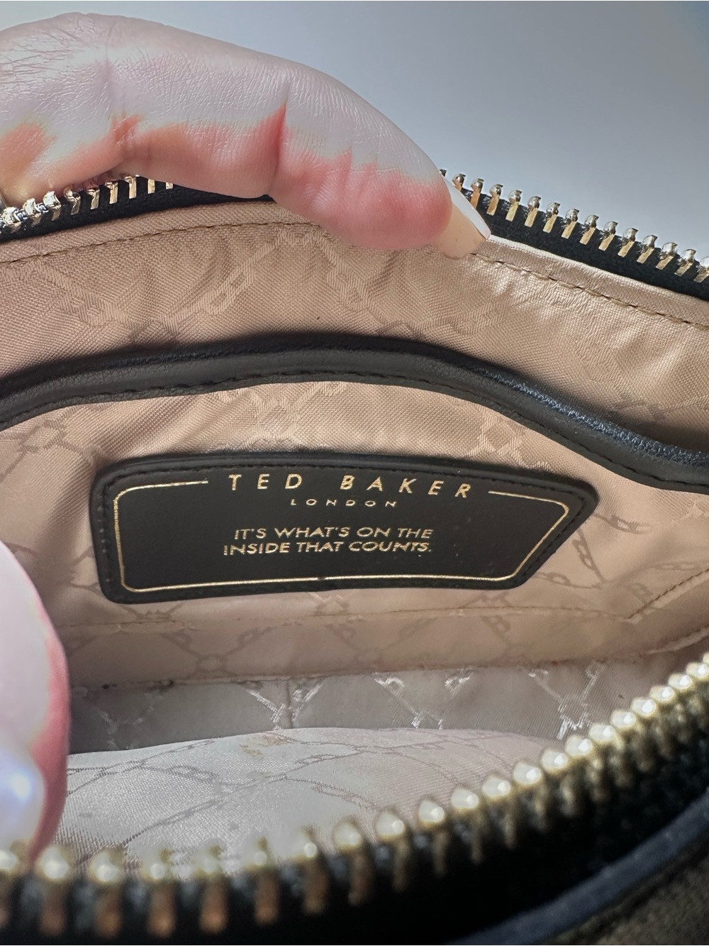 Ted Baker London Black Mini Top-Handle Crossbody with Bow and Gold Hardware - Picture 3 of 3